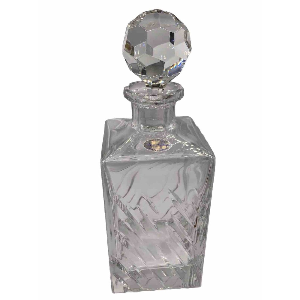Old Money Grandma Chic Yugoslavia Full Lead Crystal Decanter w/Faceted Stopper